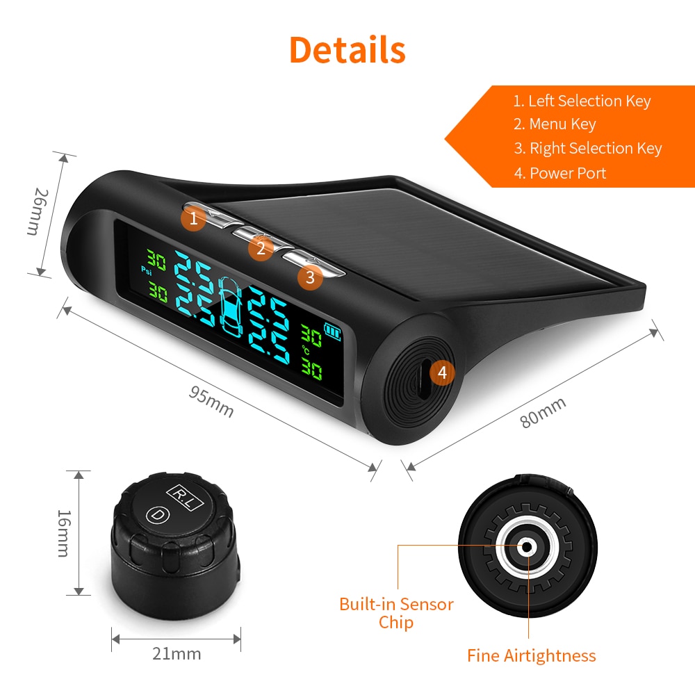 Zeepin Tyre Pressure Monitoring System (Solar Powered) - Image 2
