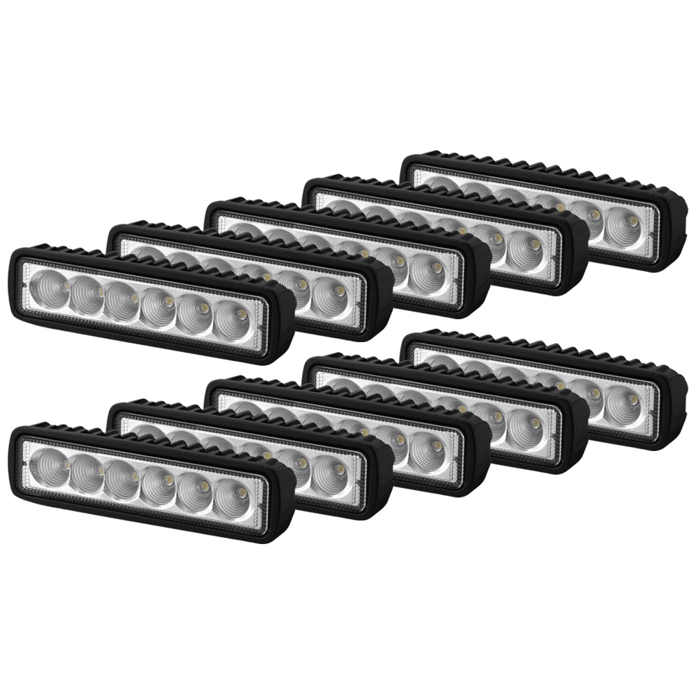 10x 6inch 18W Cree LED Work Light Flood Beam Driving Offroad Reverse 4x4 4WD