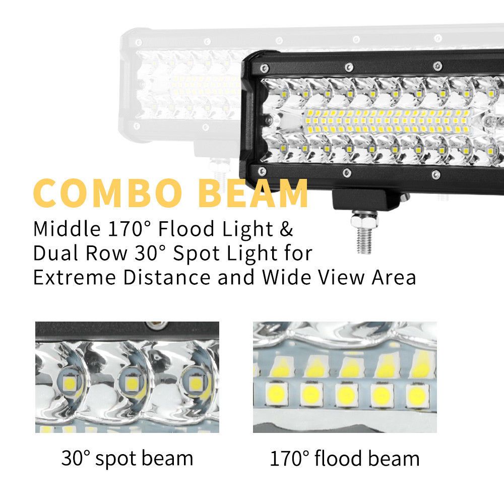 2x12inch CREE LED Work Light Bar Spot Flood OffRoad Fog Driving 4WD 4x4 Reverse
