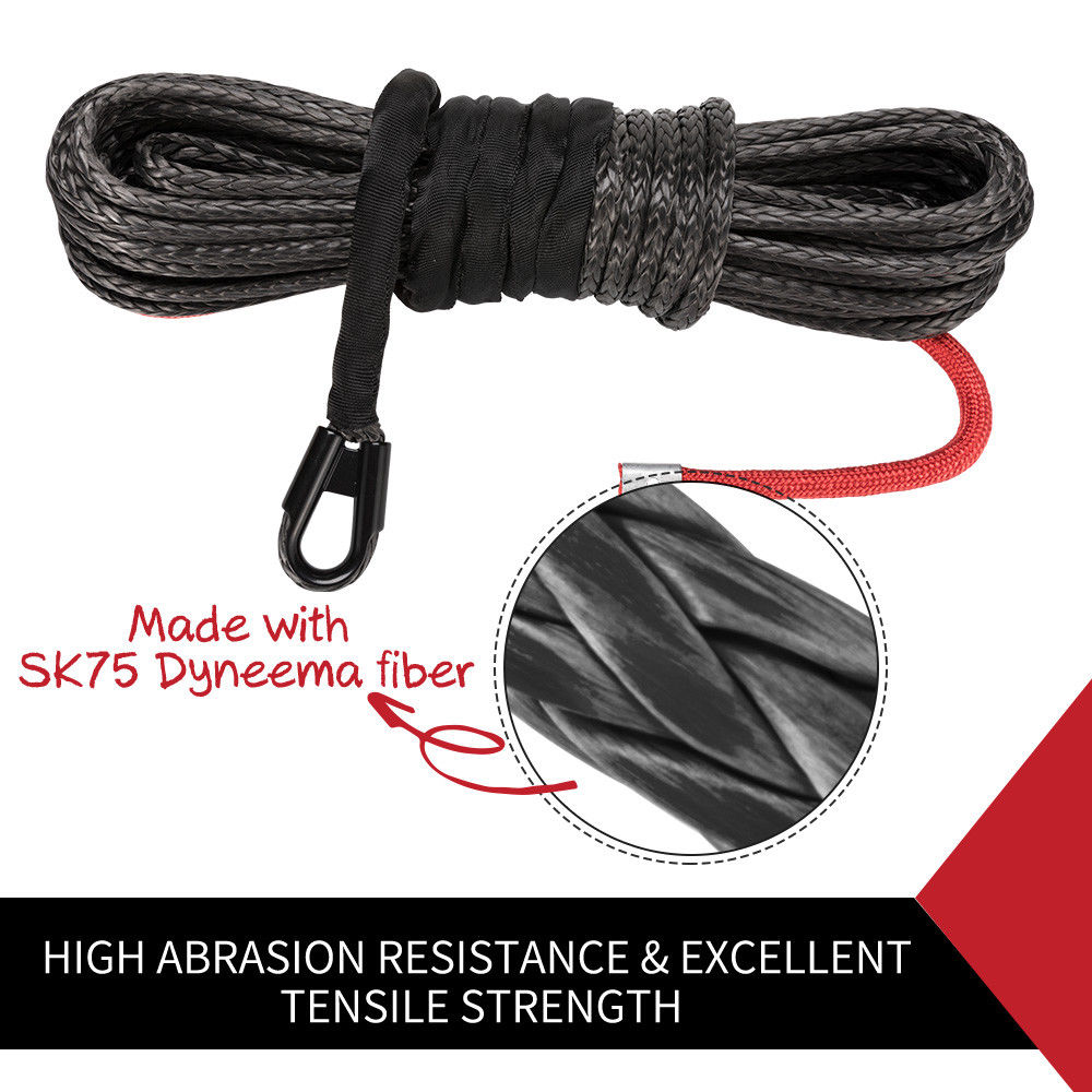 Winch Rope 10MM x 30M Synthetic Dyneema SK75 Tow Recovery Cable 4WD Car Boat