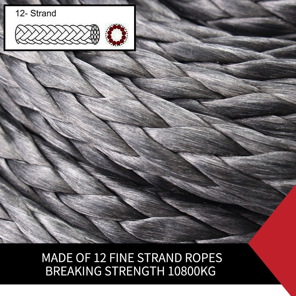 Winch Rope 10MM x 30M Synthetic Dyneema SK75 Tow Recovery Cable 4WD Car Boat